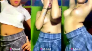 Desi டிக்டோக்கர் GF காட்டும் ஹாட் Tits