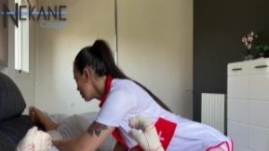 Red haired stepsister Vanna Bardot is penalized for swiping stepbrother'' s cash